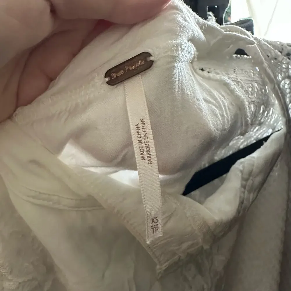 Free People Sweetest Thing Thermal Top White Size XS